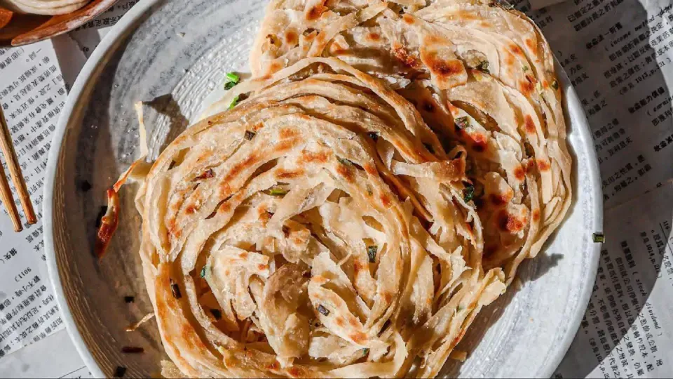 Chez Jorge Taiwanese Vegan Cuisine: Flaky Scallion Pancakes